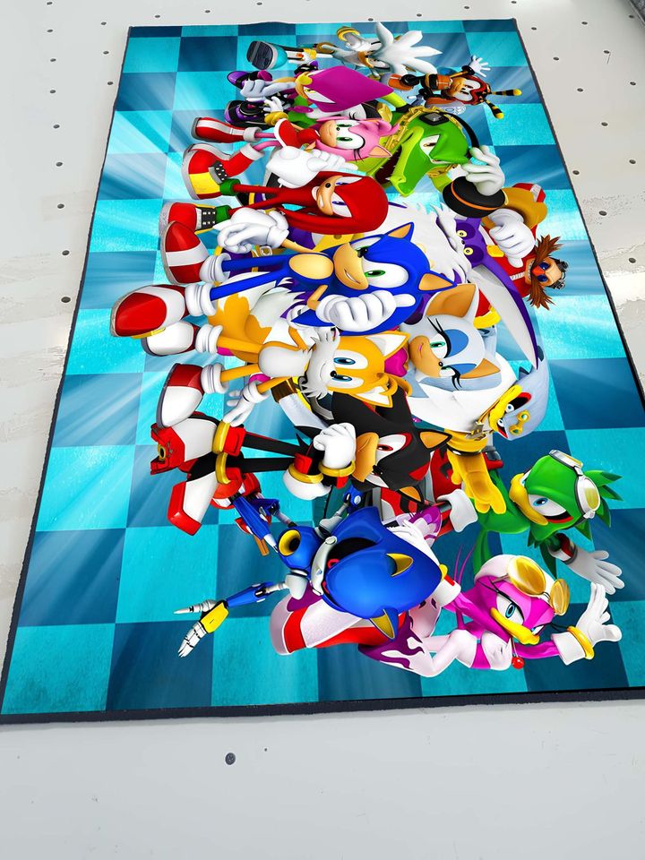 Sonic the Hedgehog Rug for Kids Room Decor, Gamecube Adventure Carpet
