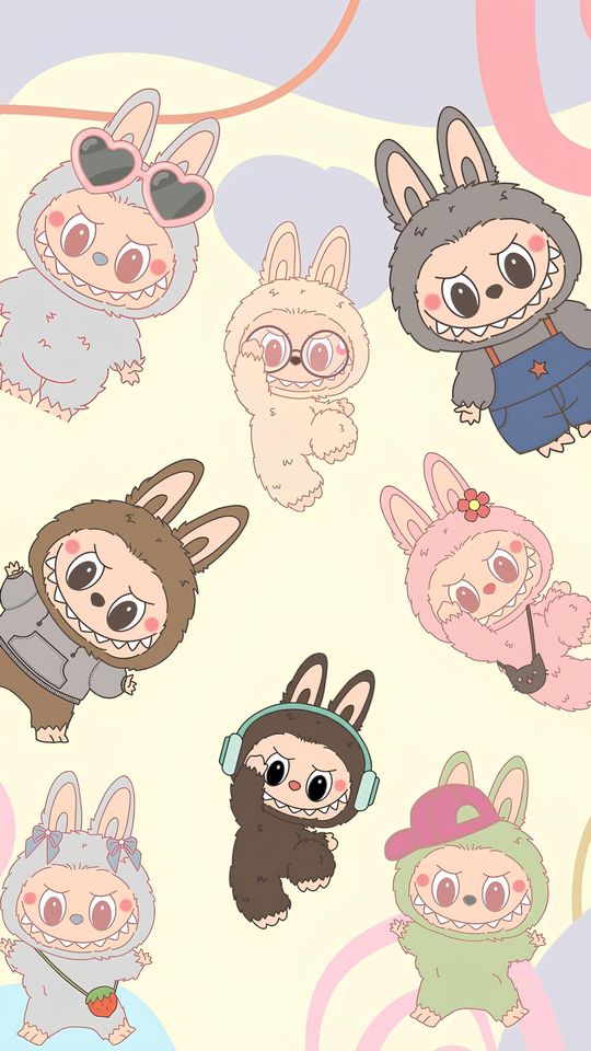 Labubu Kids Rug, Cartoon Playroom Carpet, Machine Washable