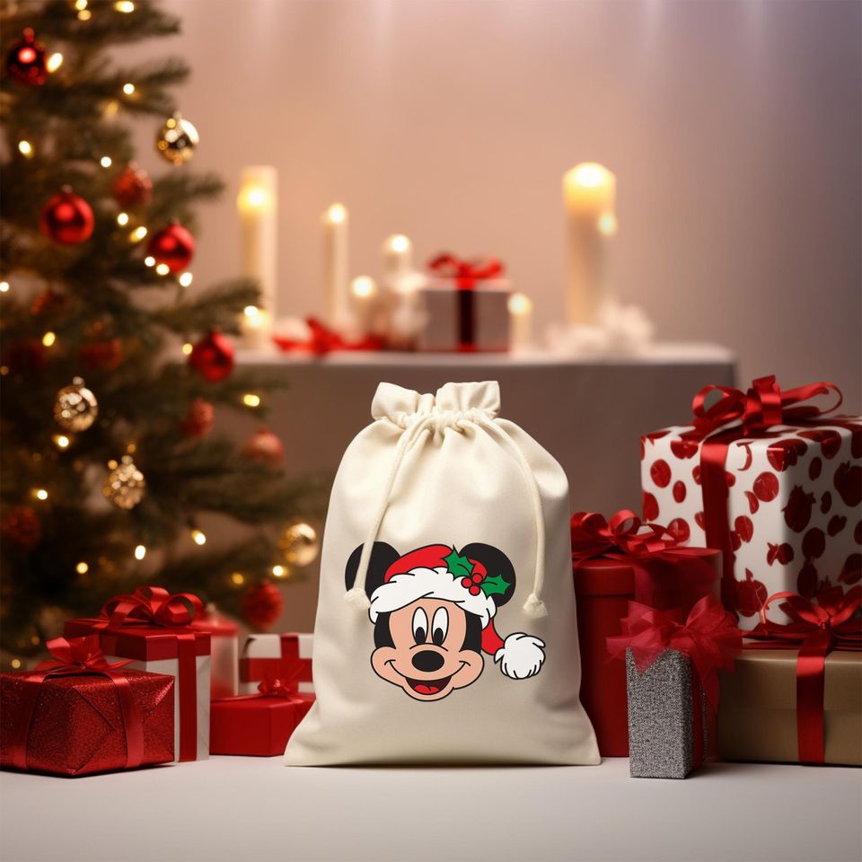 Christmas Mickey Santa Sack: Xmas Gift Bag