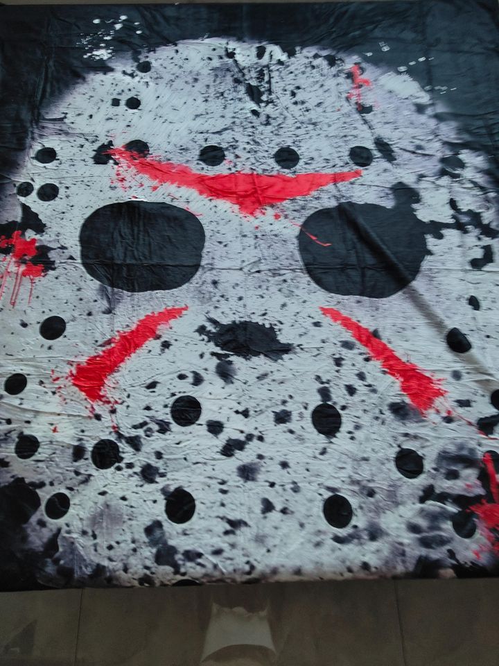 Jason Mask Fleece Throw Blanket: Horror Movie Decor