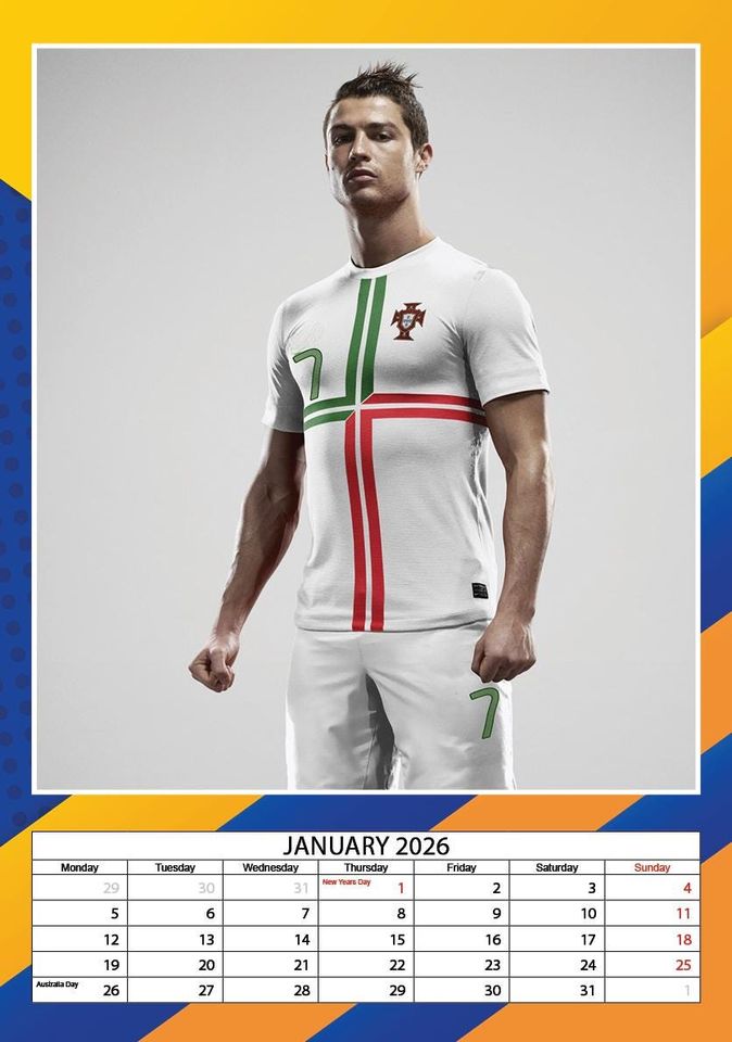 Ronaldo 2026 Wall Calendar