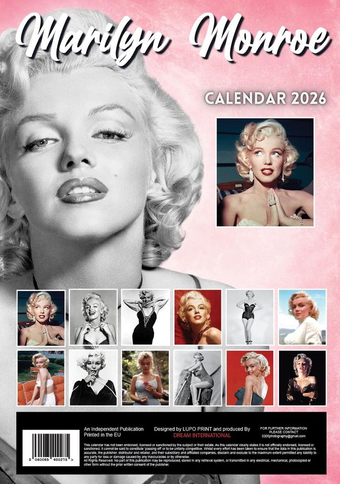 Marilyn Monroe 2026 Wall Calendar
