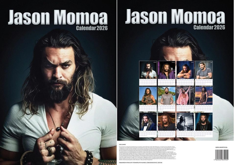 Jason Momoa 2026 Wall Calendar