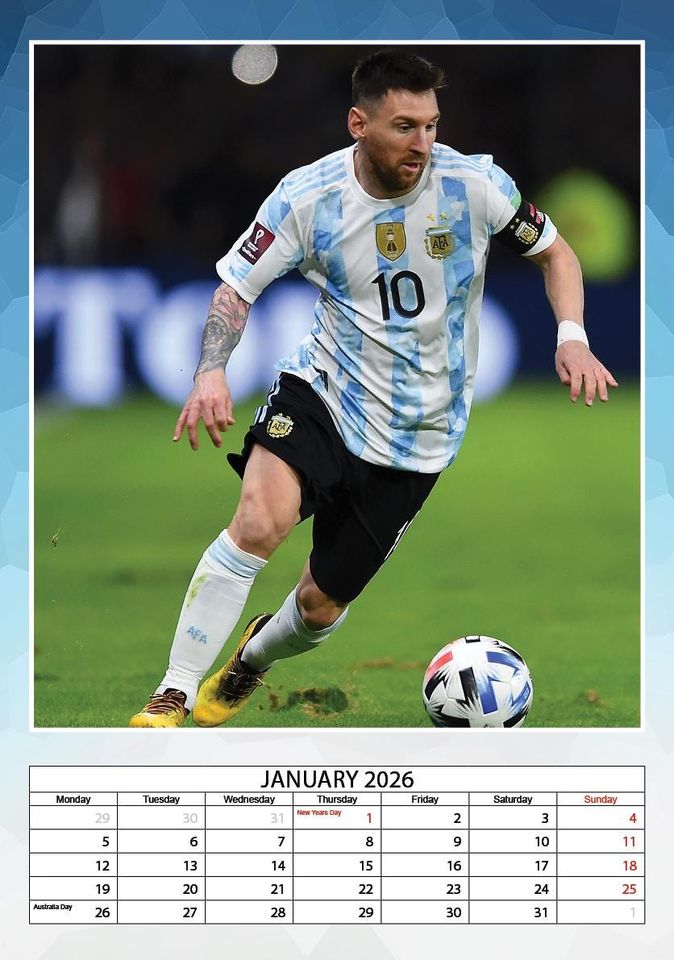 Messi 2026 Wall Calendar