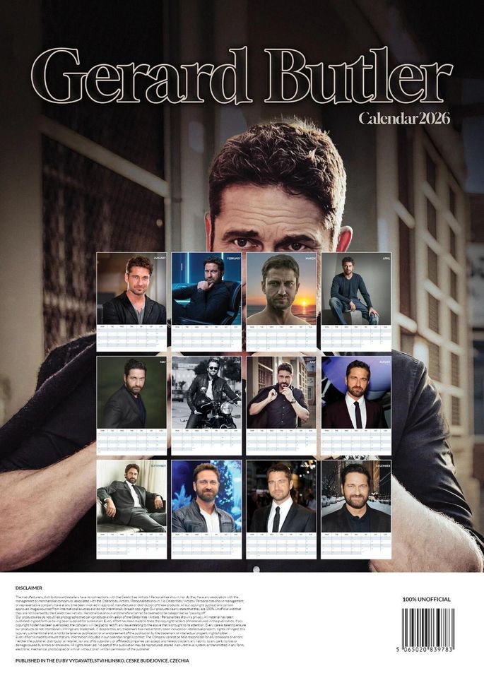 Gerard Butler 2026 Wall Calendar