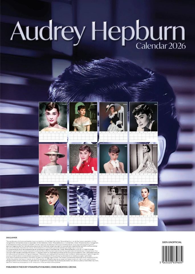 Audrey Hepburn 2026 Wall Calendar