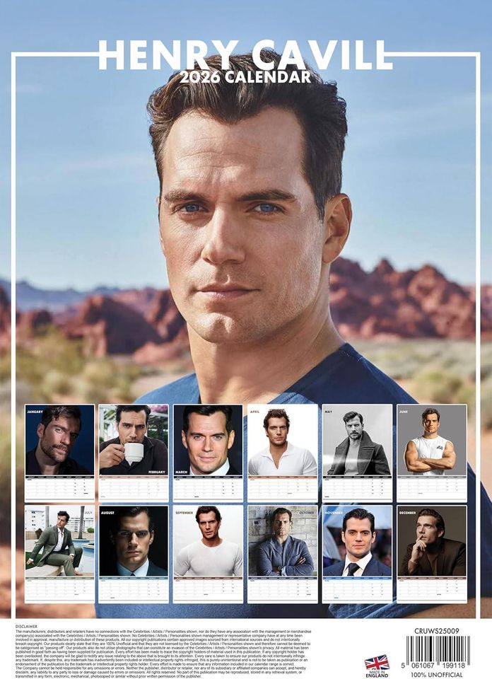 Henry Cavill 2026 Wall Calendar