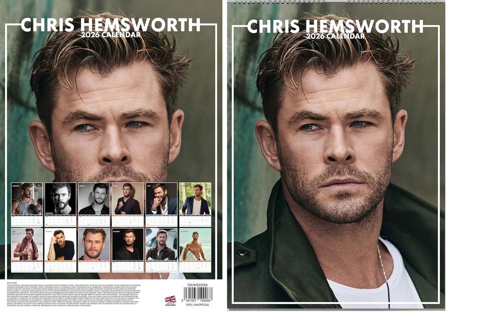 Chris Hemsworth 2026 Wall Calendar