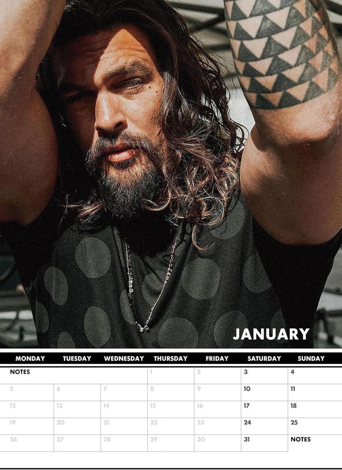Jason Momoa 2026 Wall Calendar