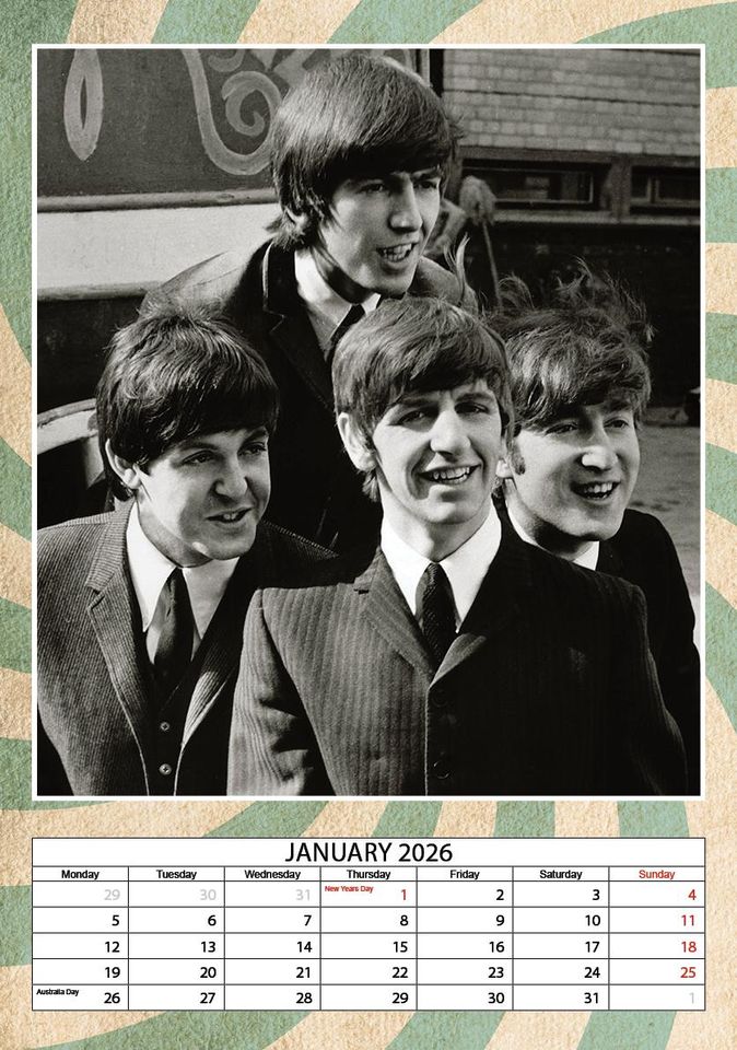 The Beatles 2026 Wall Calendar