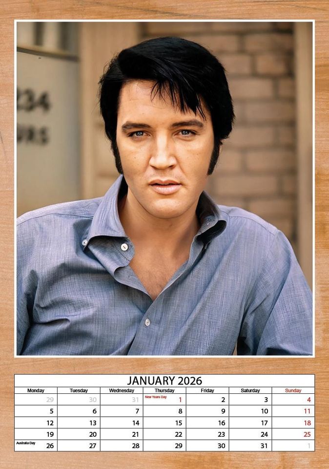 Elvis 2026 Wall Calendar, New Year Gift, Home Decor
