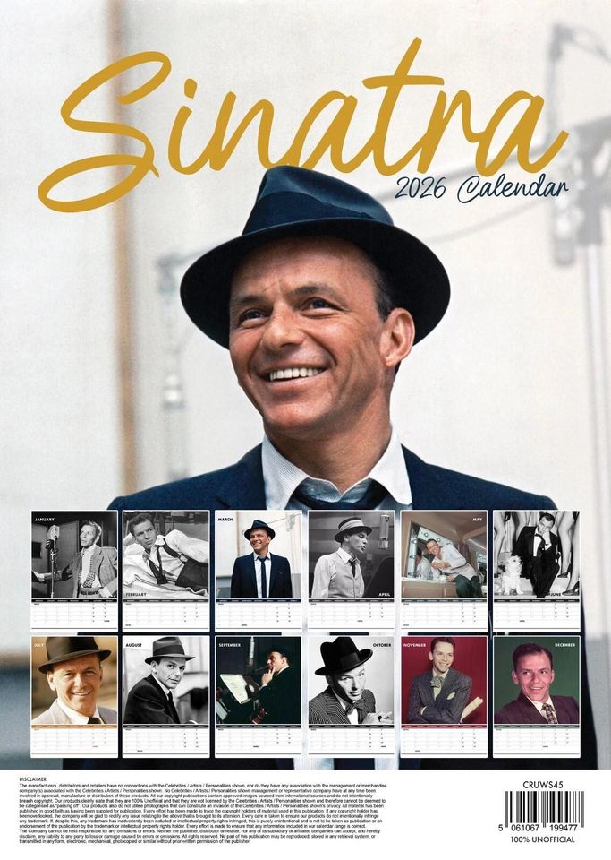 Frank Sinatra 2026 Wall Calendar