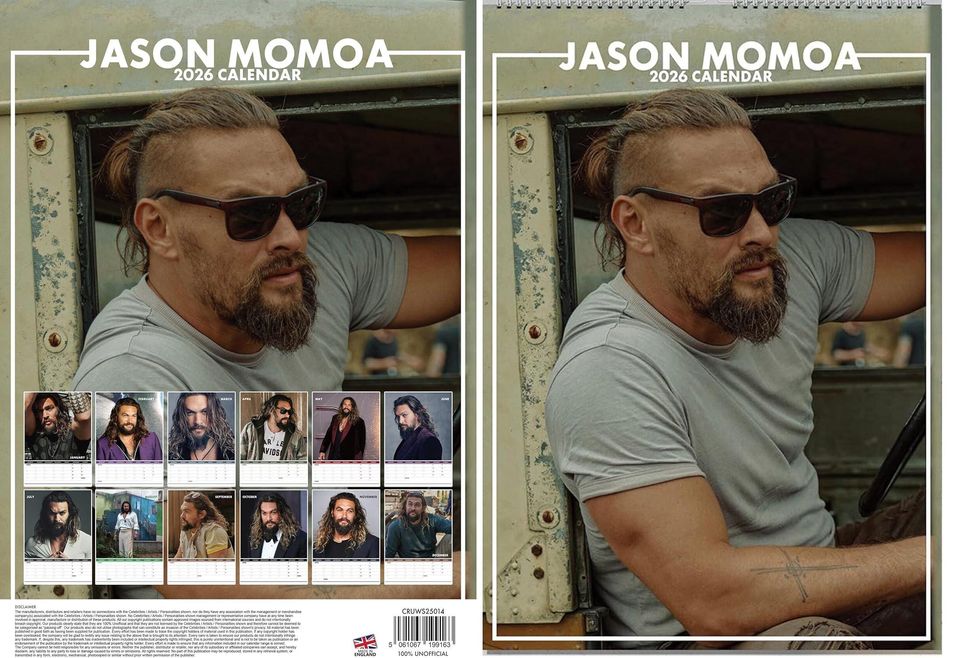 Jason Momoa 2026 Wall Calendar