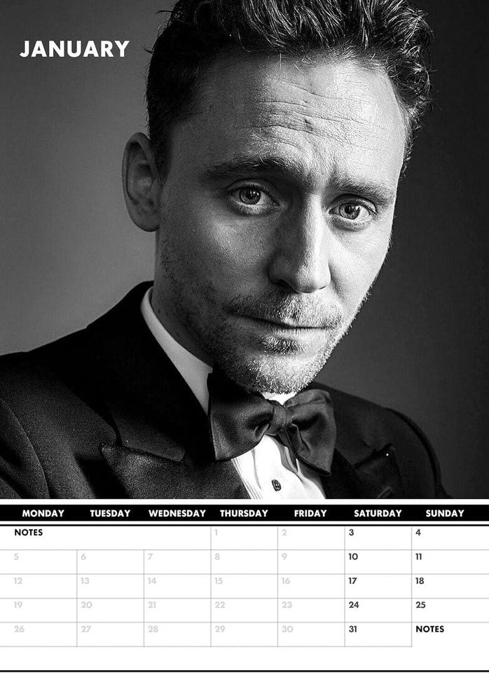 Tom Hiddleston 2026 Wall Calendar