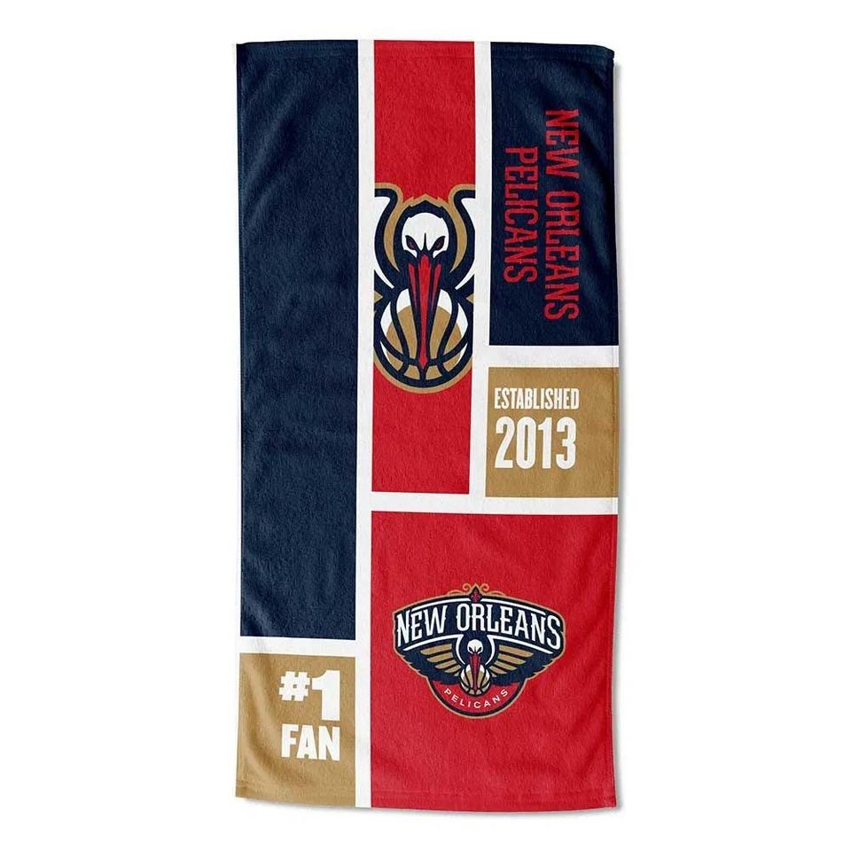 New Orleans Pelicans Beach Towel: Personalized NBA Colorblock Fan Gift