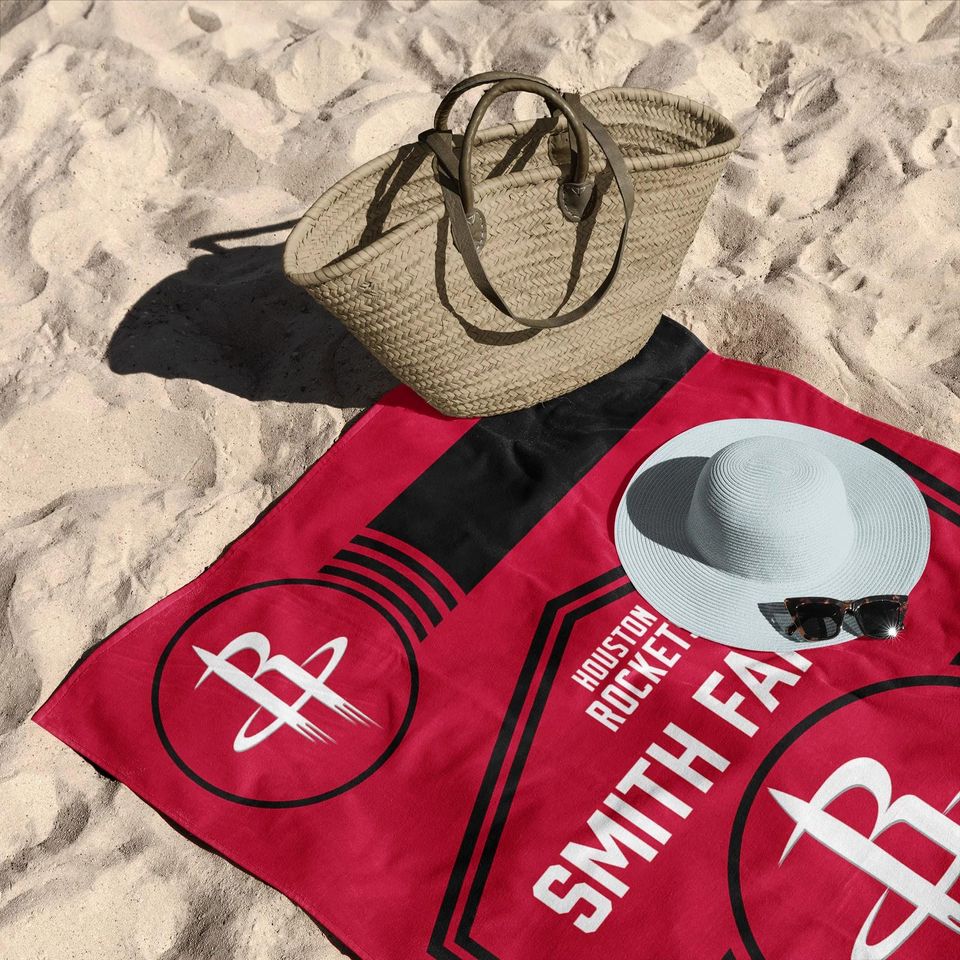 Houston Rockets Personalized Beach Towel: NBA Dominion Fan Gift