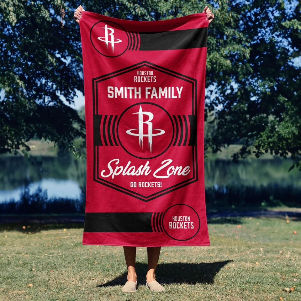 Houston Rockets Personalized Beach Towel: NBA Dominion Fan Gift