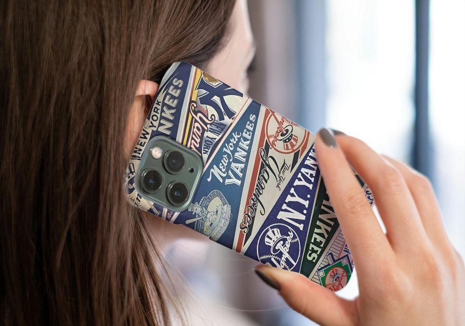 Vintage Yankees Pennant Collage Phone Case: Dual Layer Protection