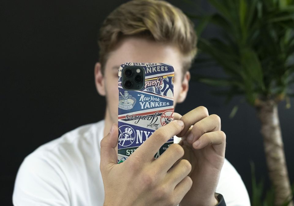 Vintage Yankees Pennant Collage Phone Case: Dual Layer Protection