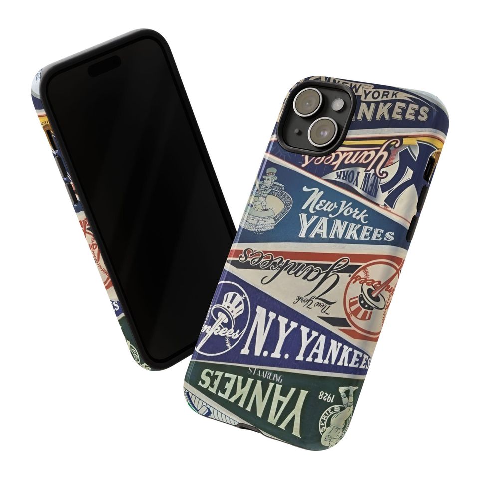 Vintage Yankees Pennant Collage Phone Case: Dual Layer Protection