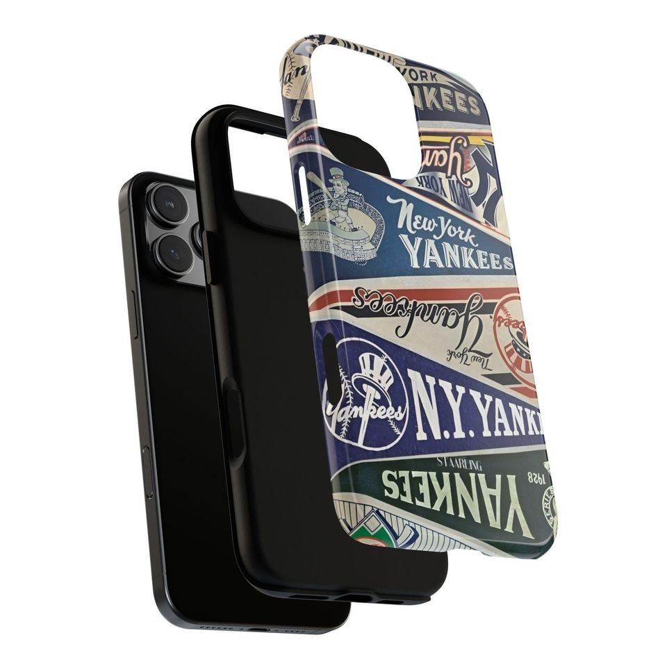 Vintage Yankees Pennant Collage Phone Case: Dual Layer Protection
