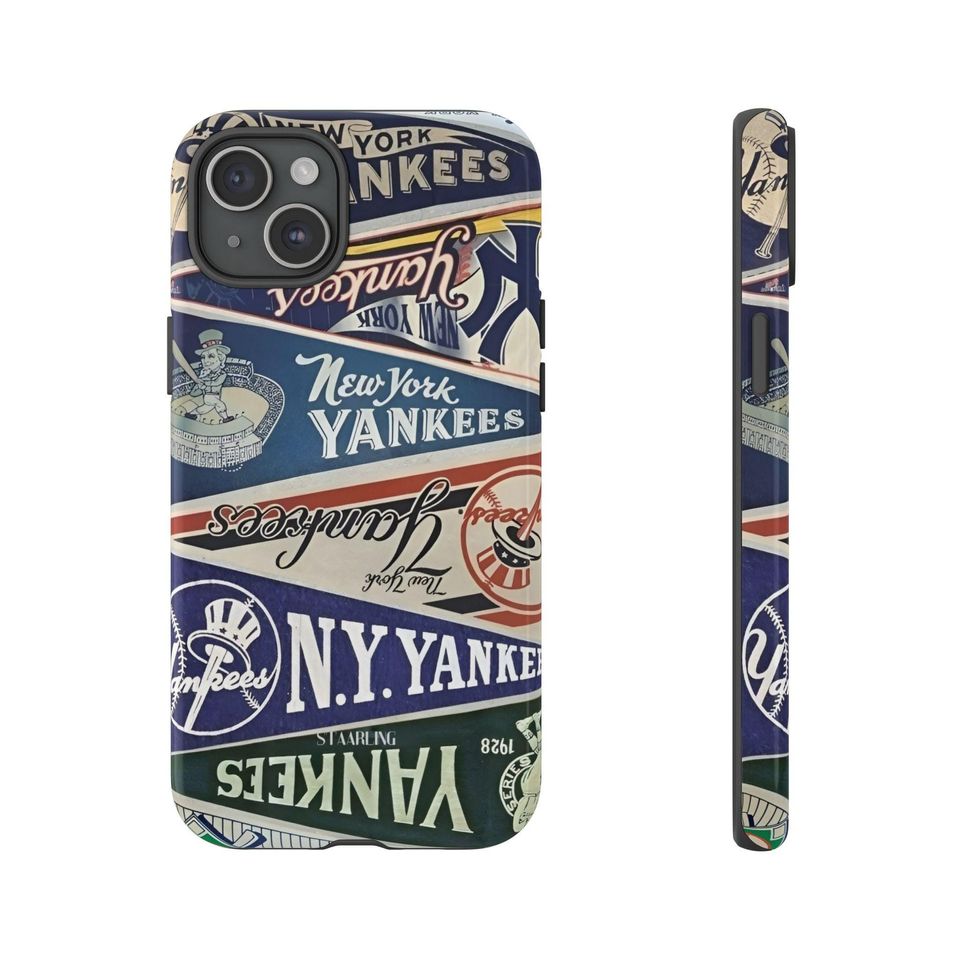 Vintage Yankees Pennant Collage Phone Case: Dual Layer Protection