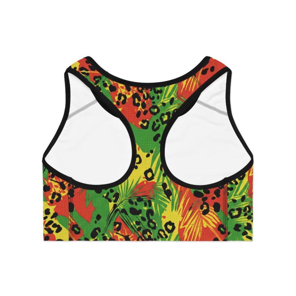 Jamaican Leopard Print Sports Bra