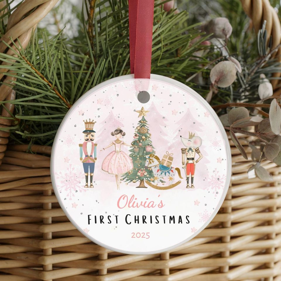 Baby's First Christmas Ornament, Personalised Nutcracker Newborn Keepsake Gift
