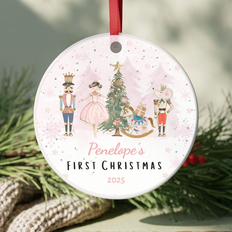 Baby's First Christmas Ornament, Personalised Nutcracker Newborn Keepsake Gift