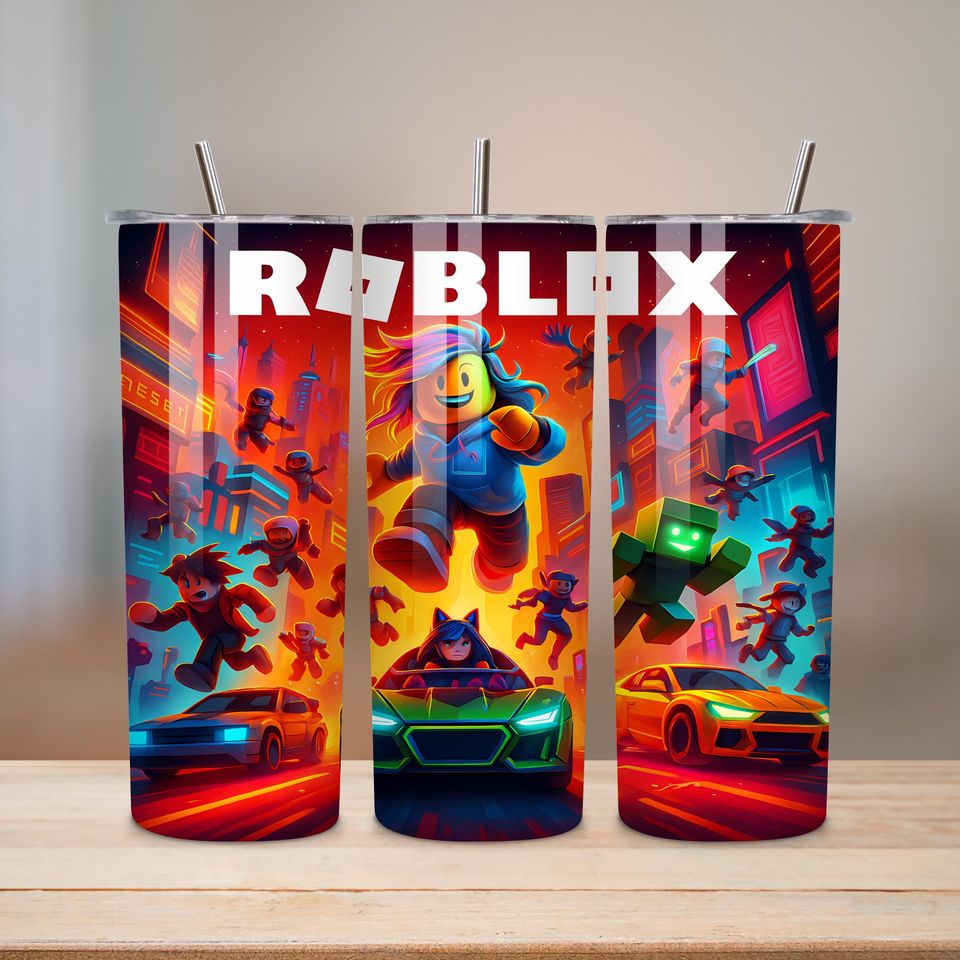 Roblox Tumbler Wrap, Cartoon Characters, Game Lover Sublimation Design
