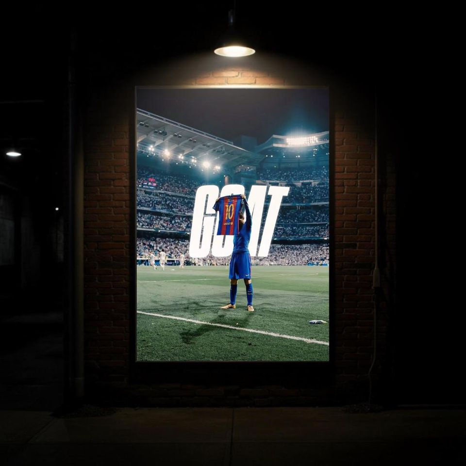 Leo Messi Poster The Goat Vertical Football Poster