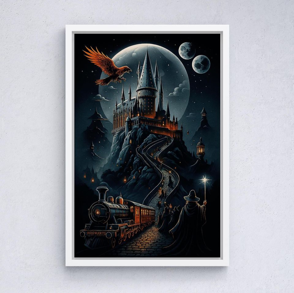 Hogwarts Castle Poster Wizard School Wall Art Harry Potter Inspired Printable