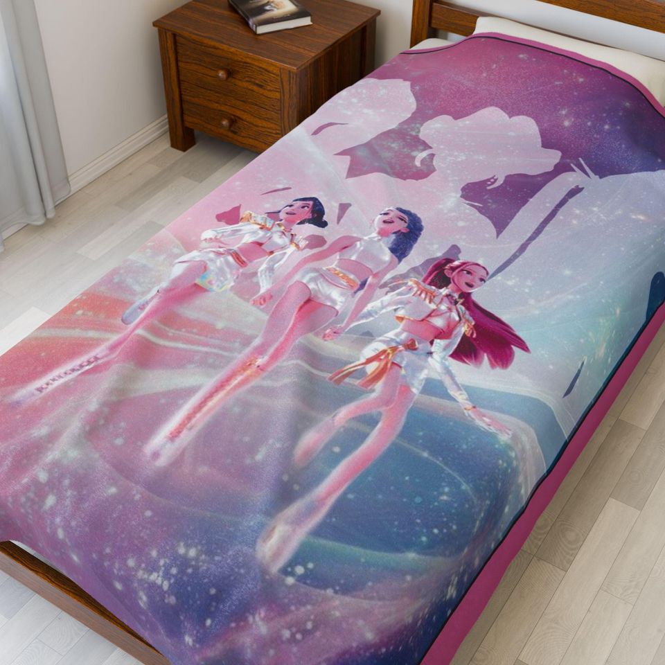 K Pop Demon Hunter Aesthetic Blanket Gothic Anime Inspired Throw