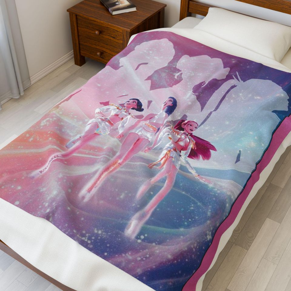 K Pop Demon Hunter Aesthetic Blanket Gothic Anime Inspired Throw