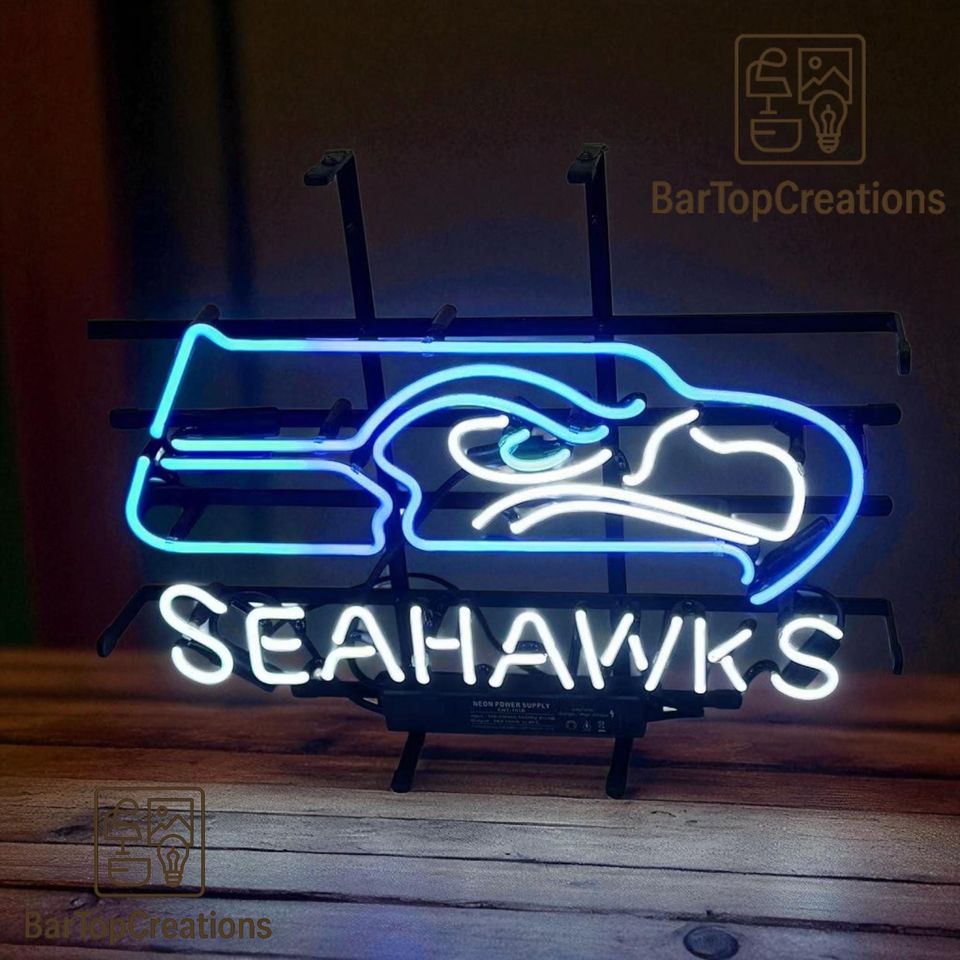 Seattle Seahawks Glass Neon Sign
