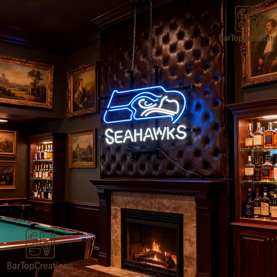 Seattle Seahawks Glass Neon Sign
