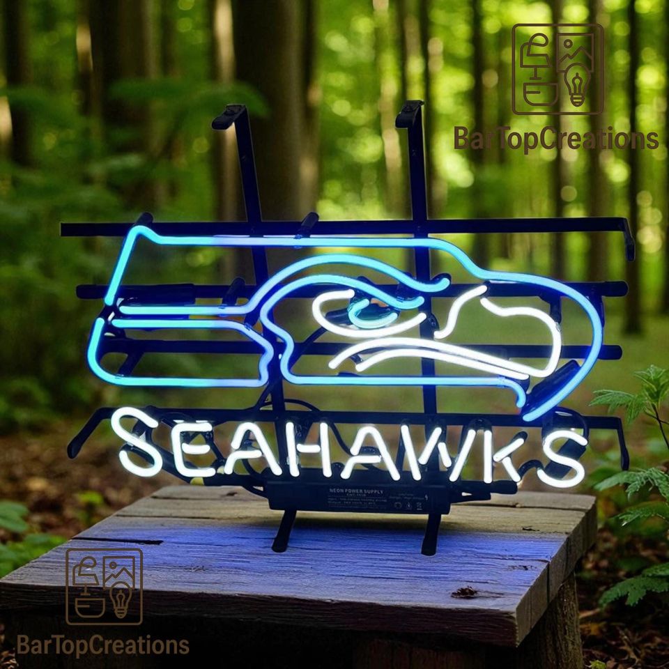 Seattle Seahawks Glass Neon Sign