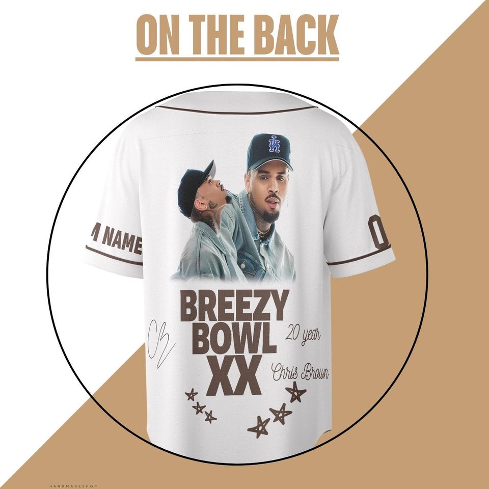 Chris Brown Breezy Bowl Baseball Jersey, Chris Brown Shirt, Breezy Bowl Tee, Personalized Chris Brown Tour Jersey, Breezy Bowl XX 2025 Shirt