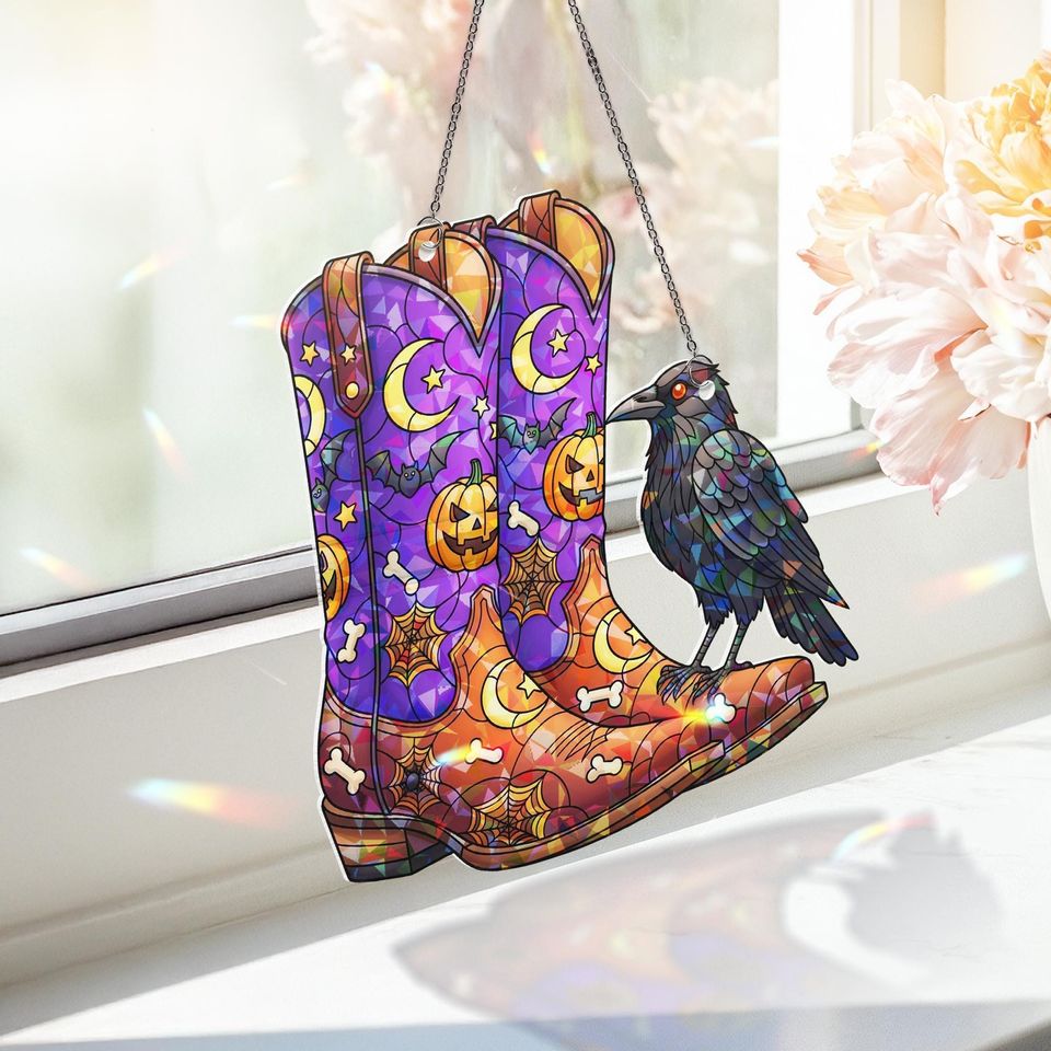Holographic Broken Glass Ornament: Color-Shifting Acrylic Window Hanging