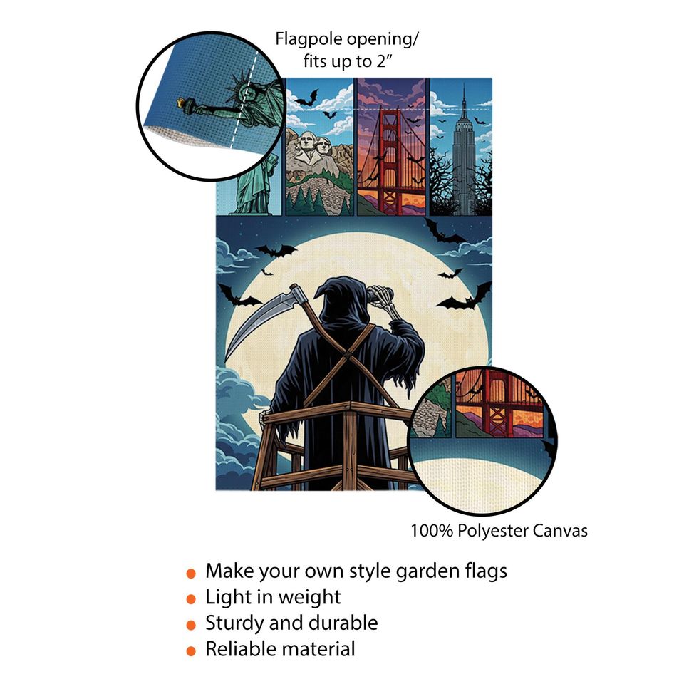 Grim Reaper Garden Flag: Spooky Halloween Yard Decor
