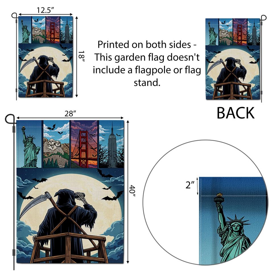 Grim Reaper Garden Flag: Spooky Halloween Yard Decor