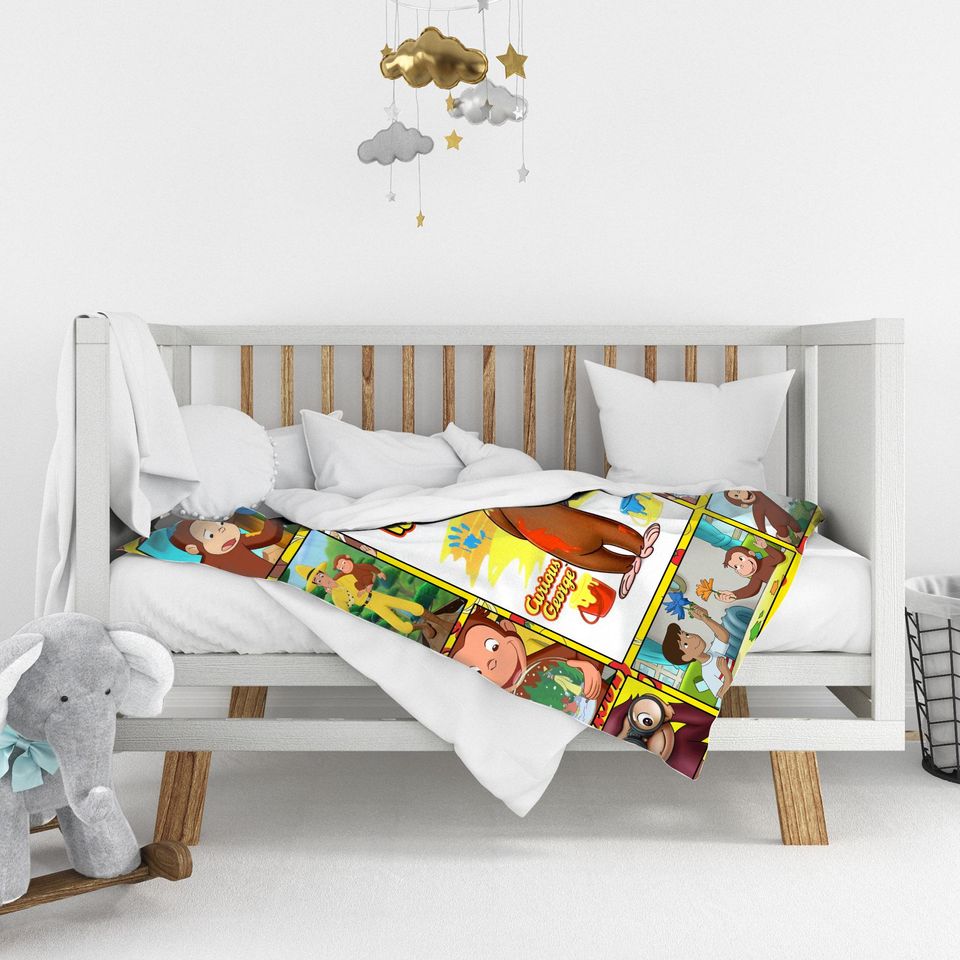 Curious George Blanket, Personalized Curious George Fleece Blanket