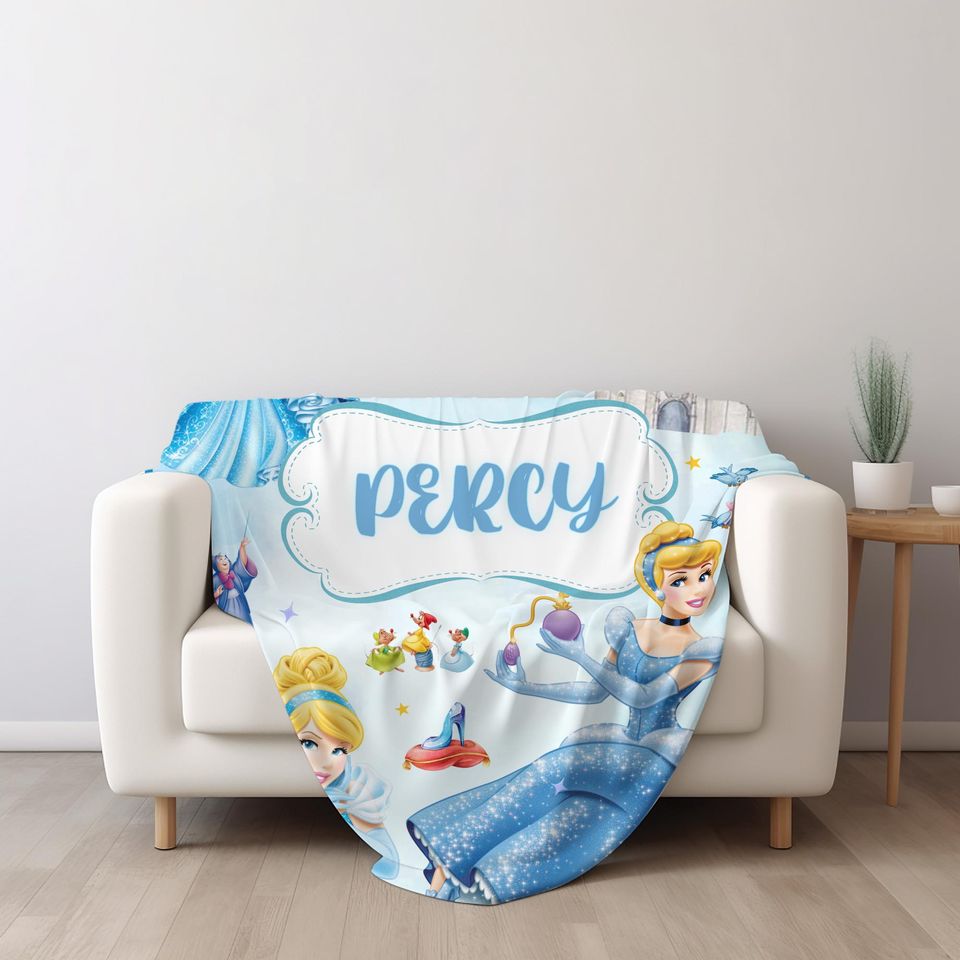 Personalized Cinde Princess Blanket, Disneyland Princess Blanket