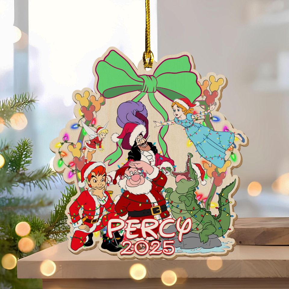 Personalized Peter Pan Christmas Ornament, Tinker Bell Customized 2025 Christmas Tree Decor