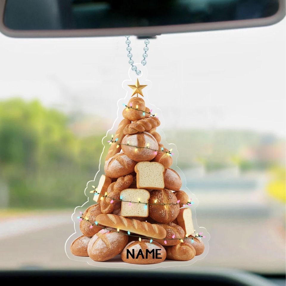 Personalized Sourdough Bread Ornament, Personalized Bakery Ornament With Lights