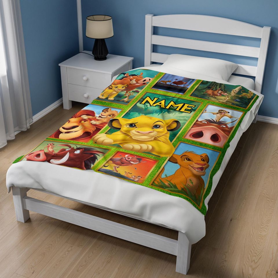 Simba Lion King Fleece Blanket Quilt, Bedding Decor