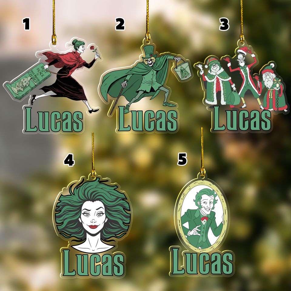 Customized Haunted Mansion Ornament, Haunted Mansion Characters Ornament