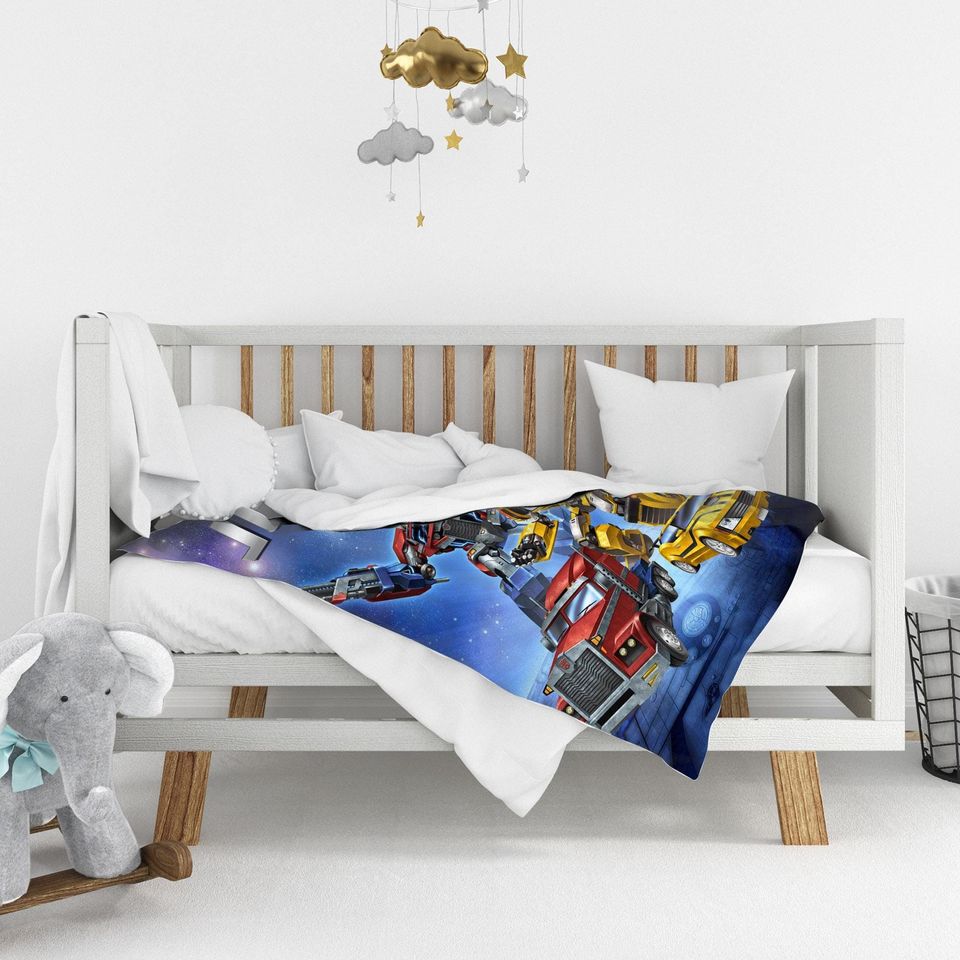 Custom Name Transformers Blanket, Baby Girl Boy Throw Blanket