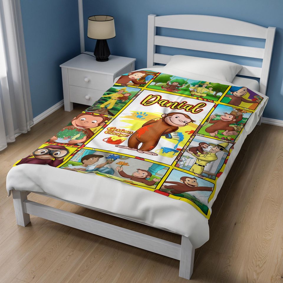 Curious George Blanket, Personalized Curious George Fleece Blanket
