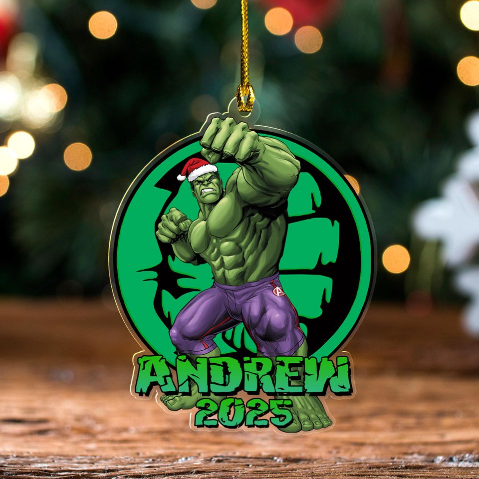 Personalized Hulk Christmas Ornament, Customized 2025 Christmas Tree Decor